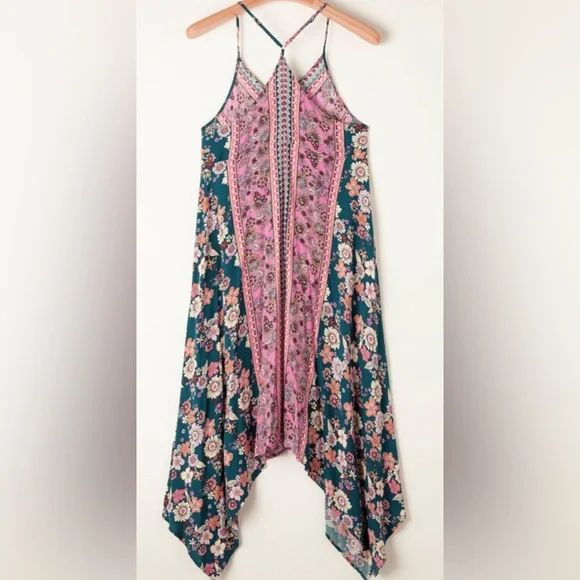 Pink Bohemian Floral Patchwork Sundress - Picture 3 of 6